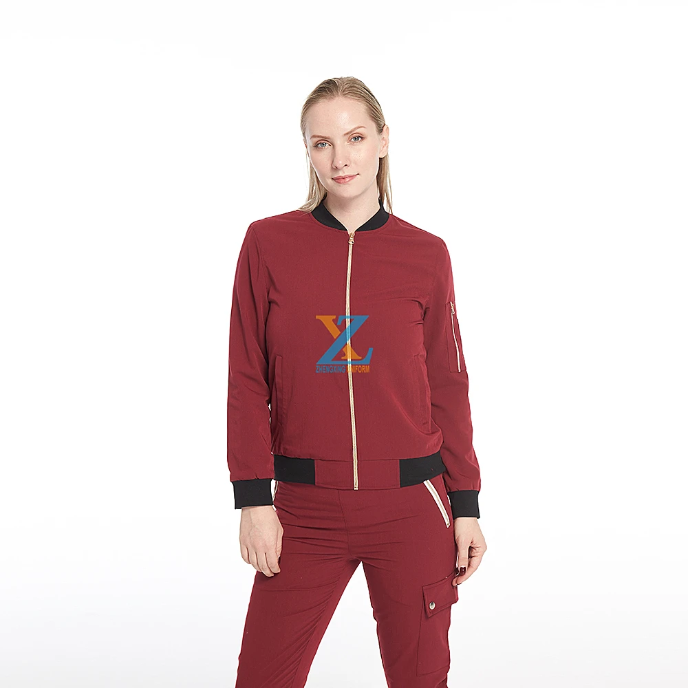 Custom Unisex Long Sleeve Medical Uniforms Nurse Outer Cloth Lab Coat With Zipper