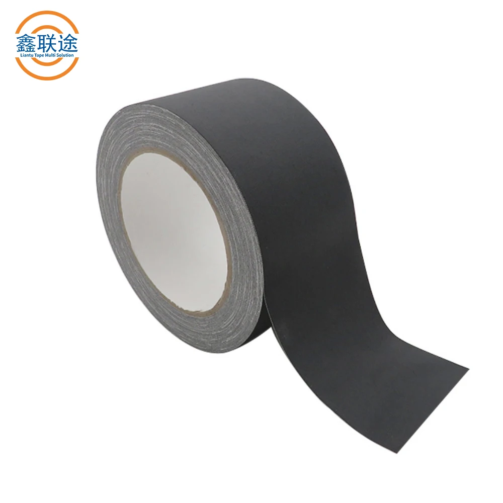 Good quality black 50mm heavy duty easy to tear antiseptic colorful fixed line duct pro waterproof gaffer cloth tape