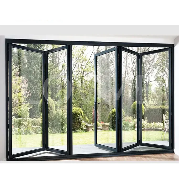 Safety Entrance Door Professional Manufacturers Direct Supply Aluminum Profile Double Folding Kitchen Folding Door