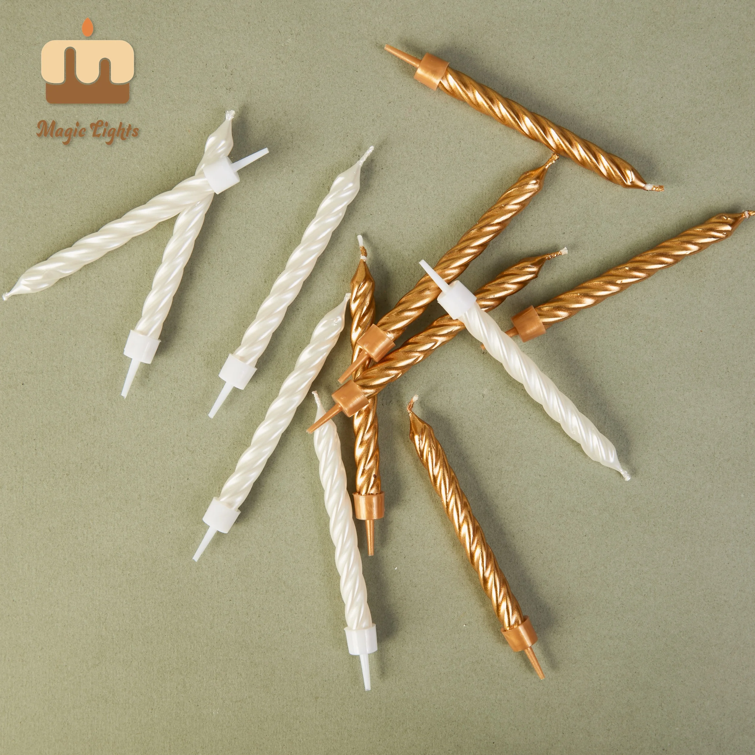 Excellent Quality Party Occasion Golden Birthday Candles For Cupcake