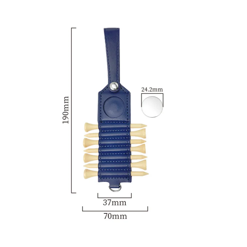 Golf Tee Belt Clip Outdoor PU Leather Golf Tee Holder Golf Sports Supplies With Blank Ball Mark Bag Belt Clip