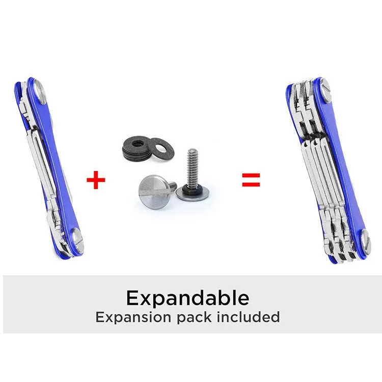 The new design can be customized logo expandable metal key chain Smart key organizer storage box