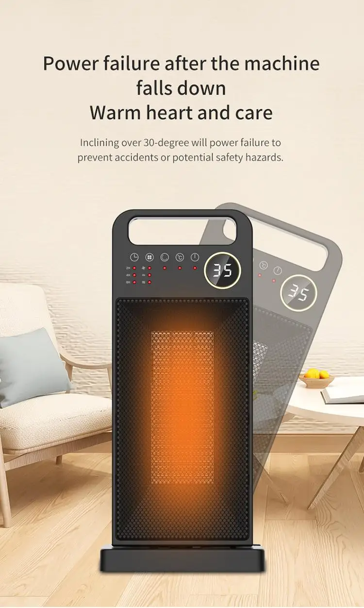 Calentador PTC Remote Control Timing-Function Touch Screen Electric Heaters With Touch Screen