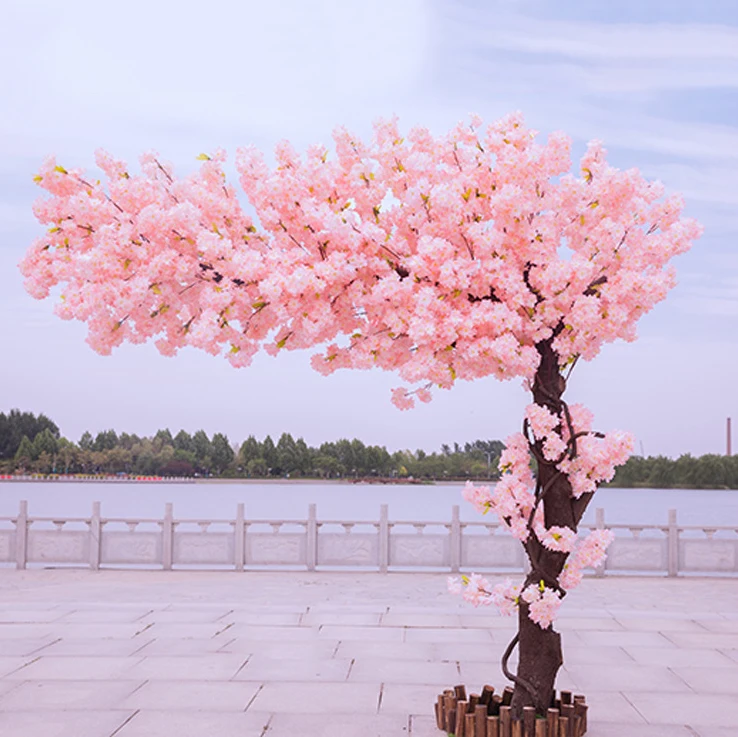 Large artificial trees cherry blossoms with FiberGlass trunk Silk flower leaf wedding outdoor indoor decoration
