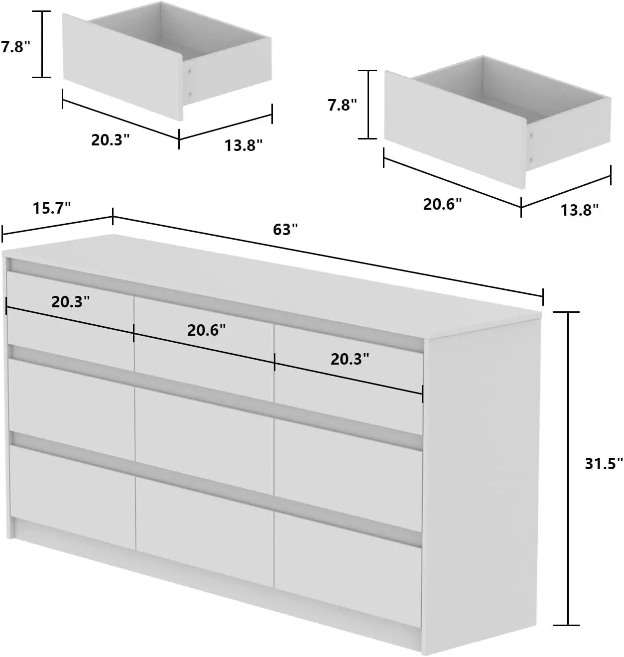 Luxury large chest of drawers drawers cabinet organizers mdf chest of drawers design