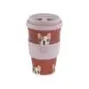 Wholesale eco friendly travel custom bamboo fiber reusable coffee cups disposable with lid