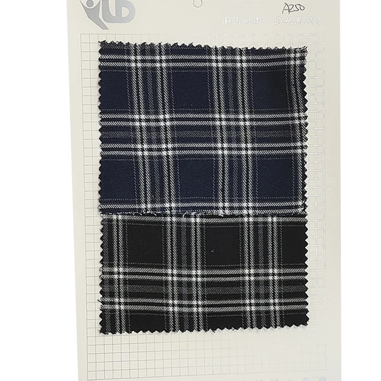 Low MOQ Woven Plush grid Garment Material Fashion yarn dyed TC Flannel Plaid Fabric For Dress