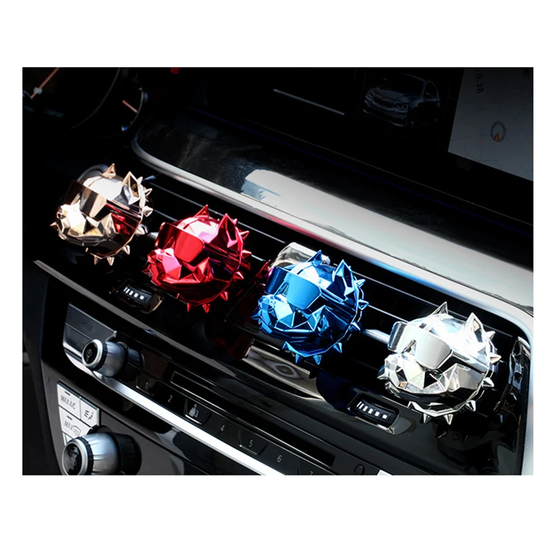 Hot Sale ABS Material Car Perfume Diffuser Bulldog Car Aromatherapy With Essential Oil Vent Clip Air Freshener