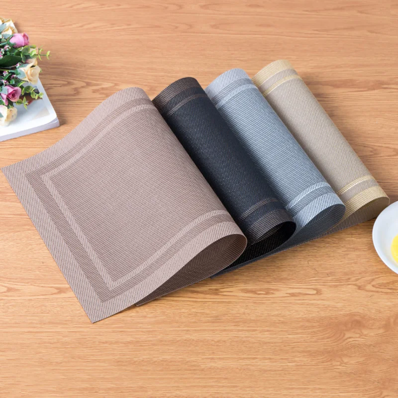 Wholesale PVC Hotel Western Style Table Mat Non-slip Insulation Manufacturers Direct Spot Classic Multi-color Mats