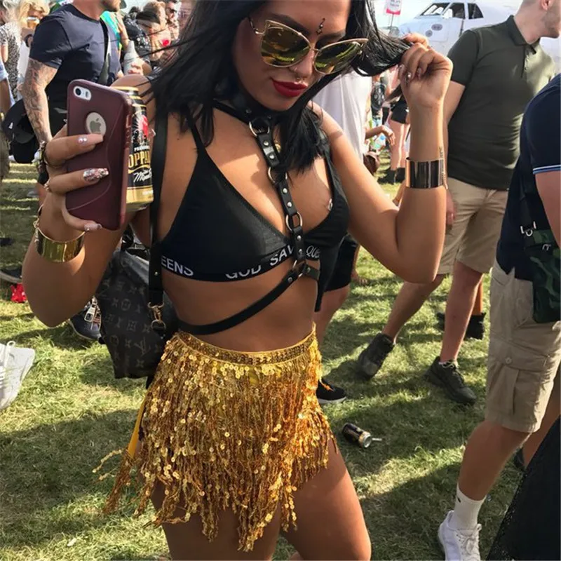 Sexy Red Sequin Woman Skirts Solid Color Breathable Short Sexy Mini Skirt Women Club Party Skirt