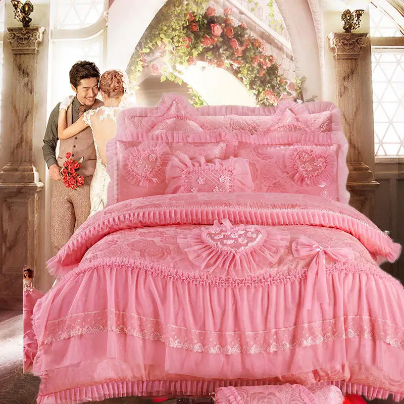 Red Wedding Duvet Bedding Set King Size Silk Quilt Comforter Bed Sheet Crib Bedding Sets Wholesale