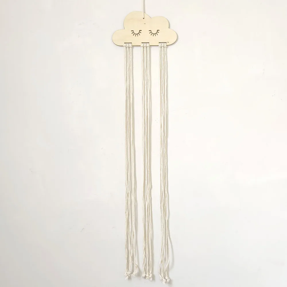 Hair Bow Holder Hand-Woven Hair Accessories Organizer Girls Clips Organizer Clouds Children Hairpin Storage Belt