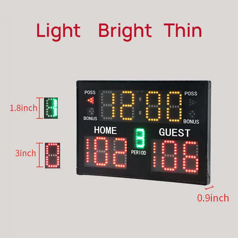 YIZHi Indoor Outdoor Ball Game Electronic Basketball Digital Scoreboard with Timer Remote for Baseball Football Volleyball Match