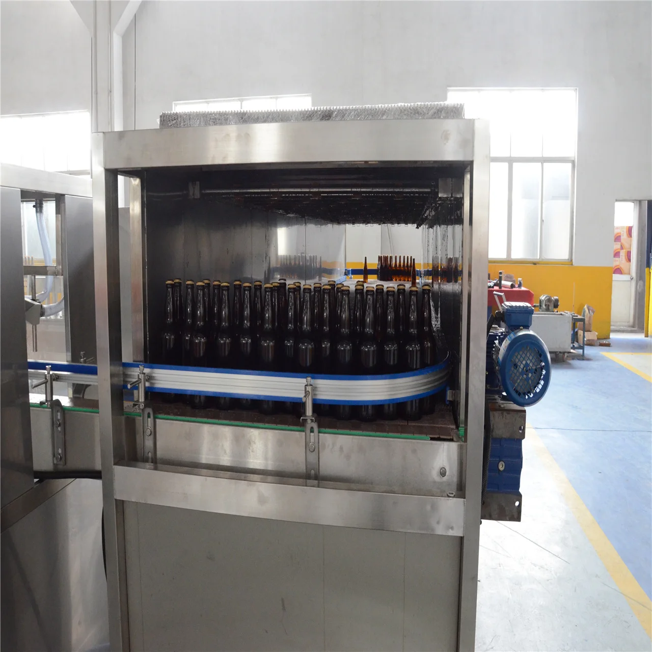 water spraying bottle cooling tunnel for hot filling production line