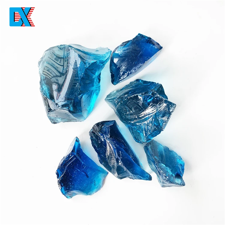 
China manufacturer supply tumbled large glass aquarium rocks 