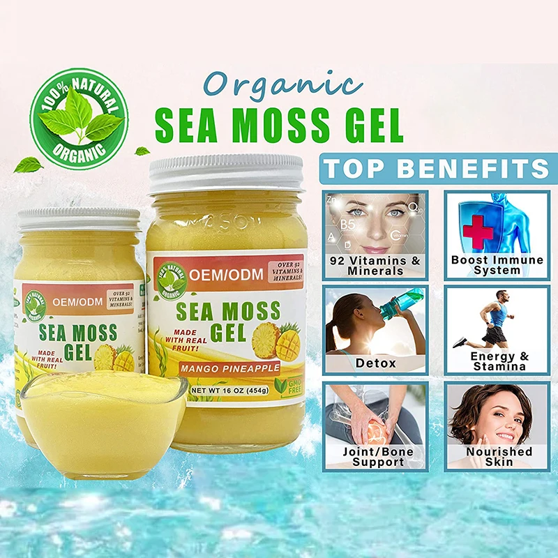 Pure Sea Moss Raw Organic Sea Moss/Irish Moss Gel Private Label