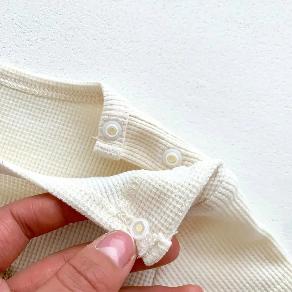 Conyson New Summer Baby Soft Romper Jumpsuit Casual Style Short Sleeve Waffle Patch Bear Infant Gift Hat Newborn Clothes Sets