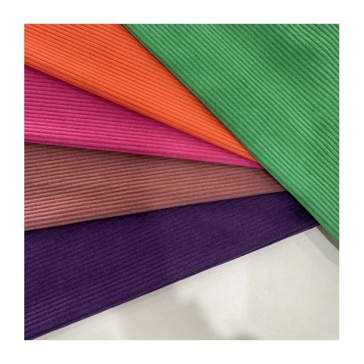 Professional Striped Knitted Plush Fabric Dress Making Luxury Soft Plush Velvet Fabric For Sale