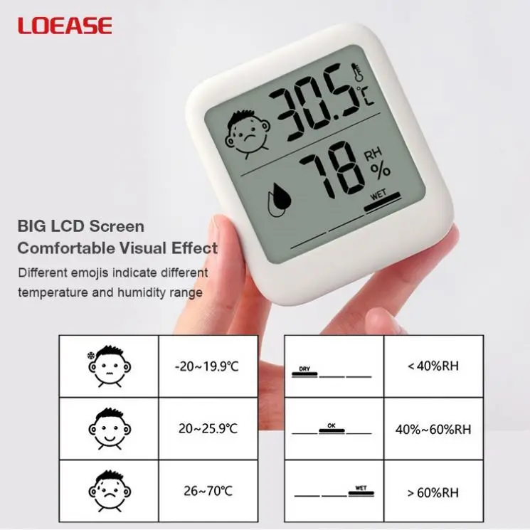 Professional Digital Hygrometer Indoor Thermometer Room Humidity Gauge with magnet and foldable stand