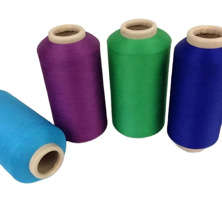 CQ ECO circle recycled polyester 100D dyed yarn with TC GRS certificate