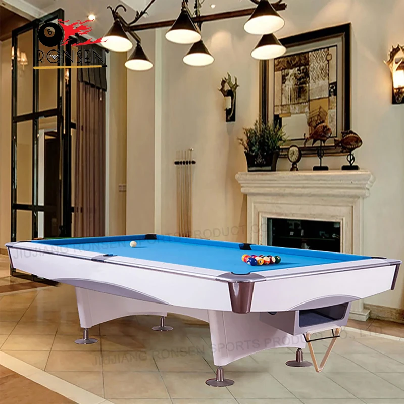 Philippines Top1 Sale Black&White Professional Pool Billiard Table with LED Light