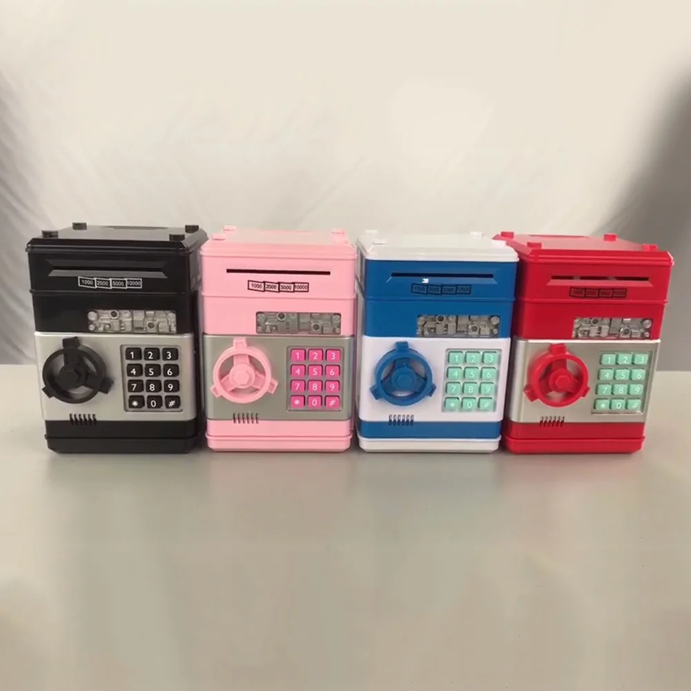 High Quality Plastic Money Box With Password Save Paper Money and Coin Mini Electric Atm Piggy Bank