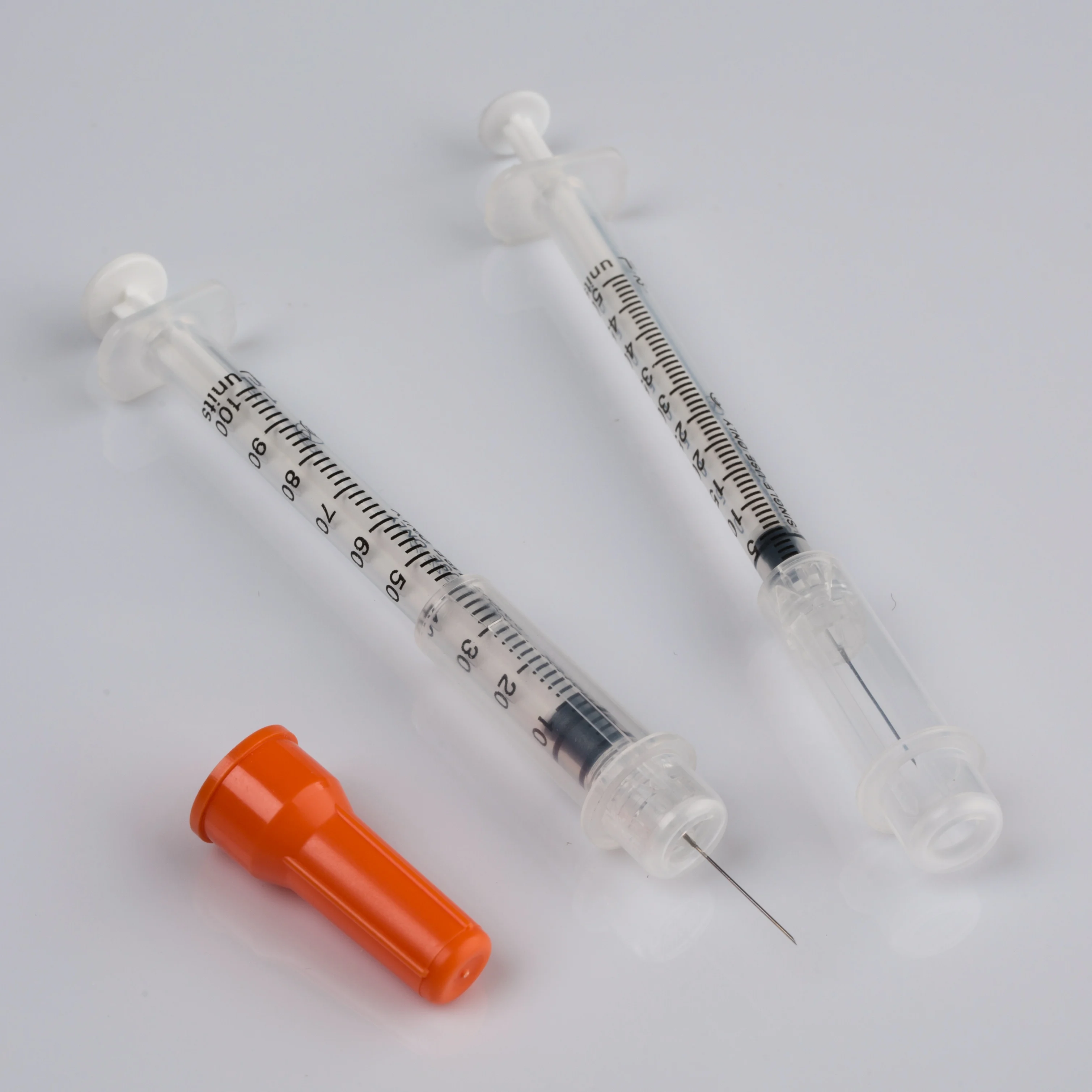 Disposable Insulin Syringe 1 ml 0.5ml 0.3ml Diabetic Insulin Syringe with Fixed Needle