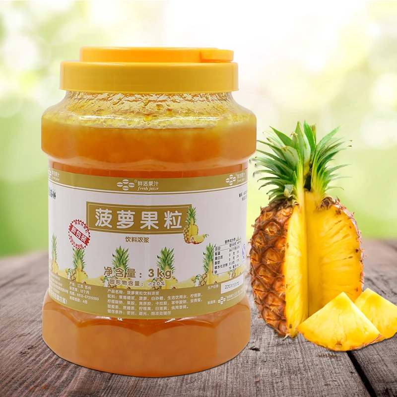 Ананасовый сок 3 кг напиток из толстой целлюлозы песок Мороженая каша молока чая традиционный магазин ананасов джема