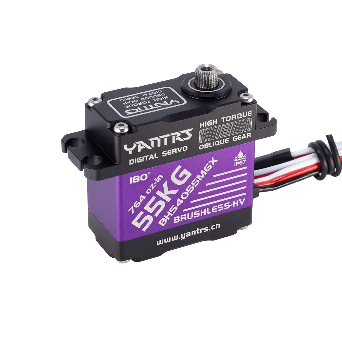 YANTRS BHS-4055MGX  Waterproof 55KG High Speed RC Digital Steel Oblique Gear Brushless Servo Motor Applied in Airplane Car