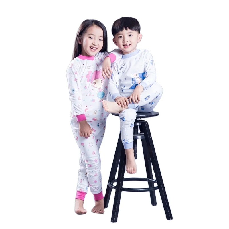 Комплект детского нижнего белья, детские длинные штаны, одежда для сна для мальчиков и девочек, хлопчатобумажные детские пижамы
