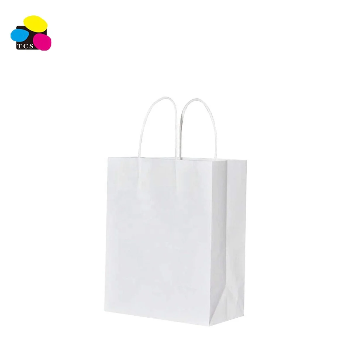Good quality Plain White Craft Gift Grocery Shopping Retail Party Wedding Bags Sacks with Handles Bulk