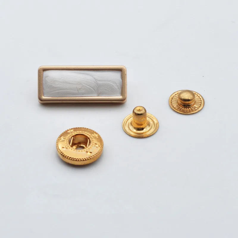 High Quality Customize  Rectangle metal Snap Buttons custom buttons logo brand for clothing