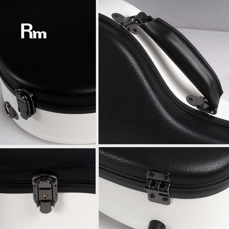 Black White Fiber Glass Guitar Case Waterproof Leather Cover Custom Guitar Hard Case Durable Hard Case For Acoustic Guitar