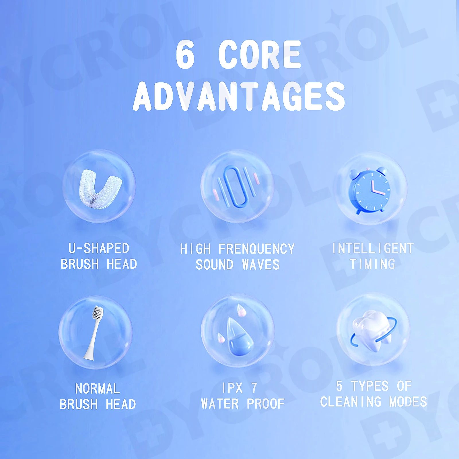 DYCROL U3 model children smart toothbrush u shaped electric toothbrush kids sonic toothbrush