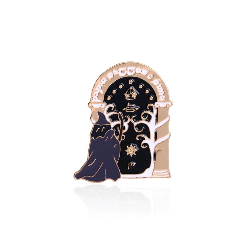 Creative design snow mountain soft enamel plating gold zinc alloy metal lapel pin badge coin with butterfly clasp