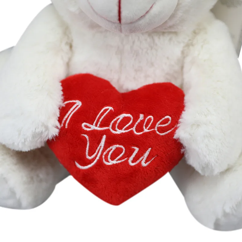 High quality stuffed animal pp cotton pink white gift giant love heart teddy bear plush doll