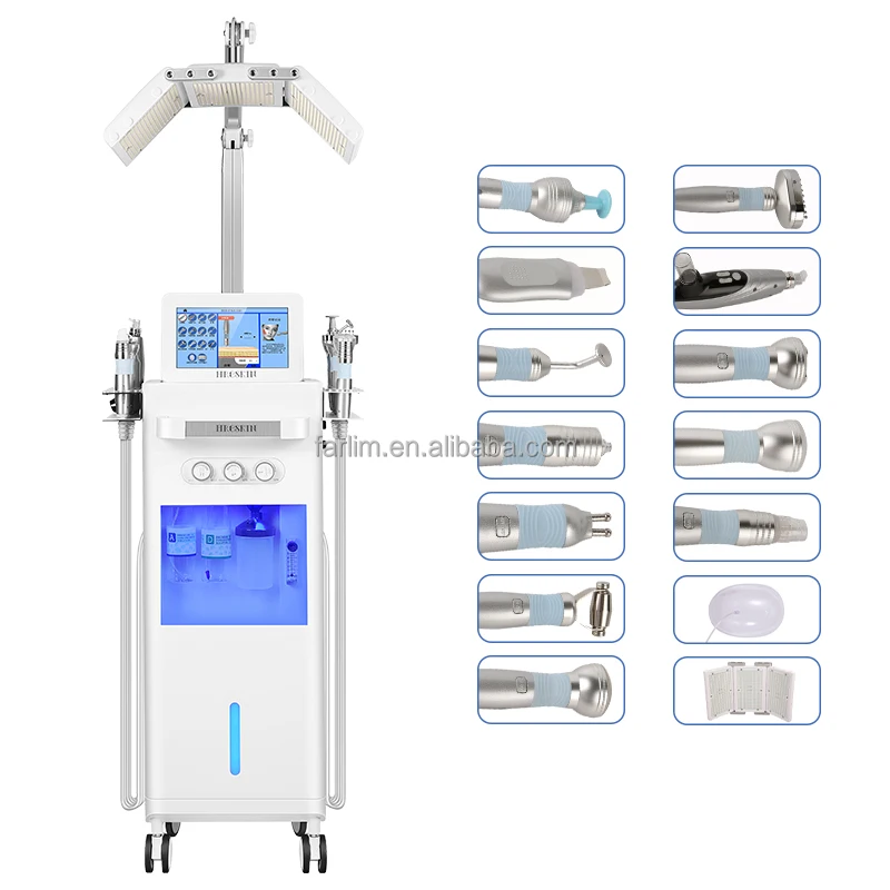15 in 1 Multifunctional facial oxygen machine skin care device Vacuum Aqua Peeling Oxygen Jet Peel Microdermabrasion Machine