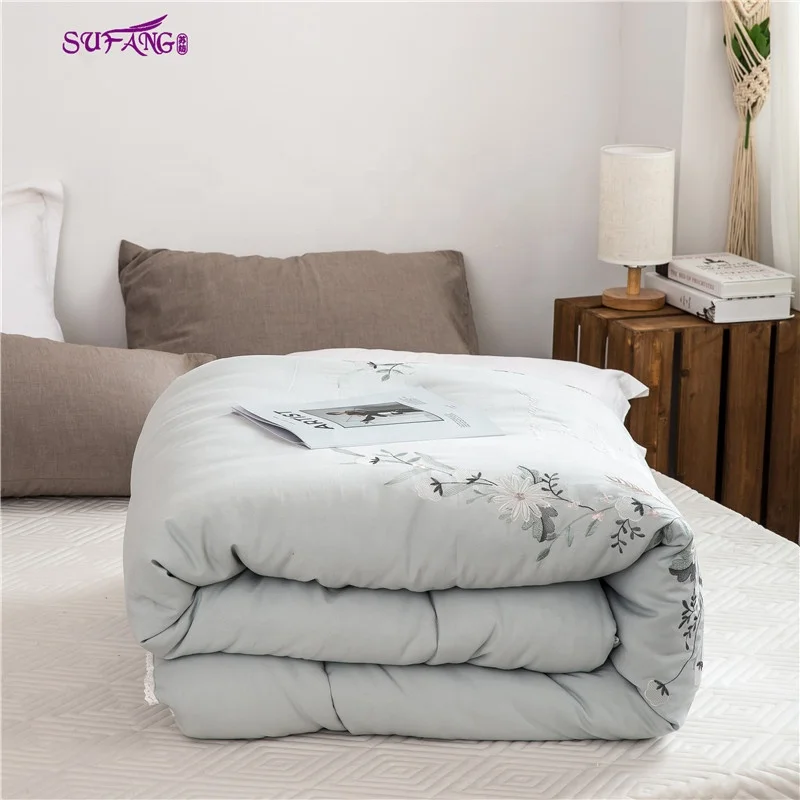 Wholesale Bedroom 100% Cotton Fiber Filling Soft Comforter Bedding Quilt
