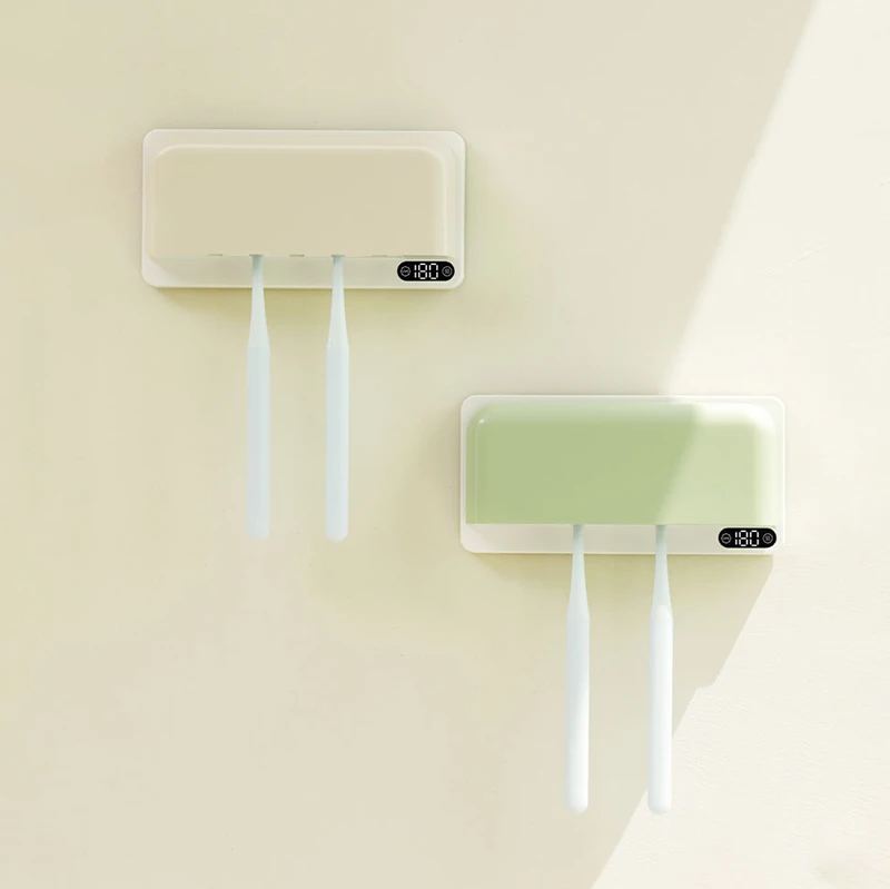 Newest bathroom wall mounted uvc heating drying sterilization uv toothbrush sterilizer holder
