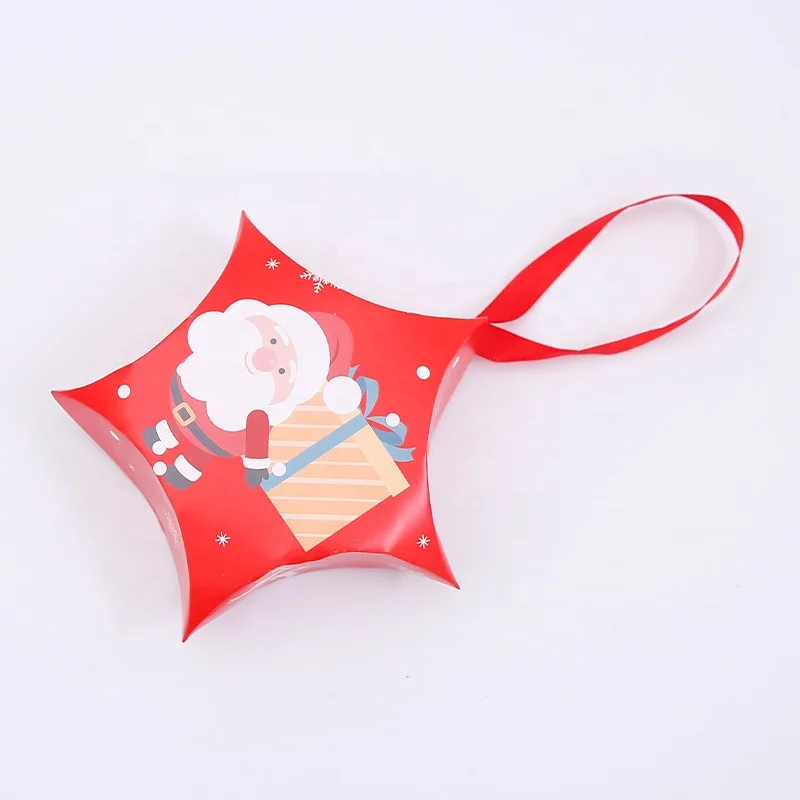 Christmas Kraft Paper Gift Box Kids Party Favor Candy Box with Handle Goodies Bags Cardboard House Design Present
