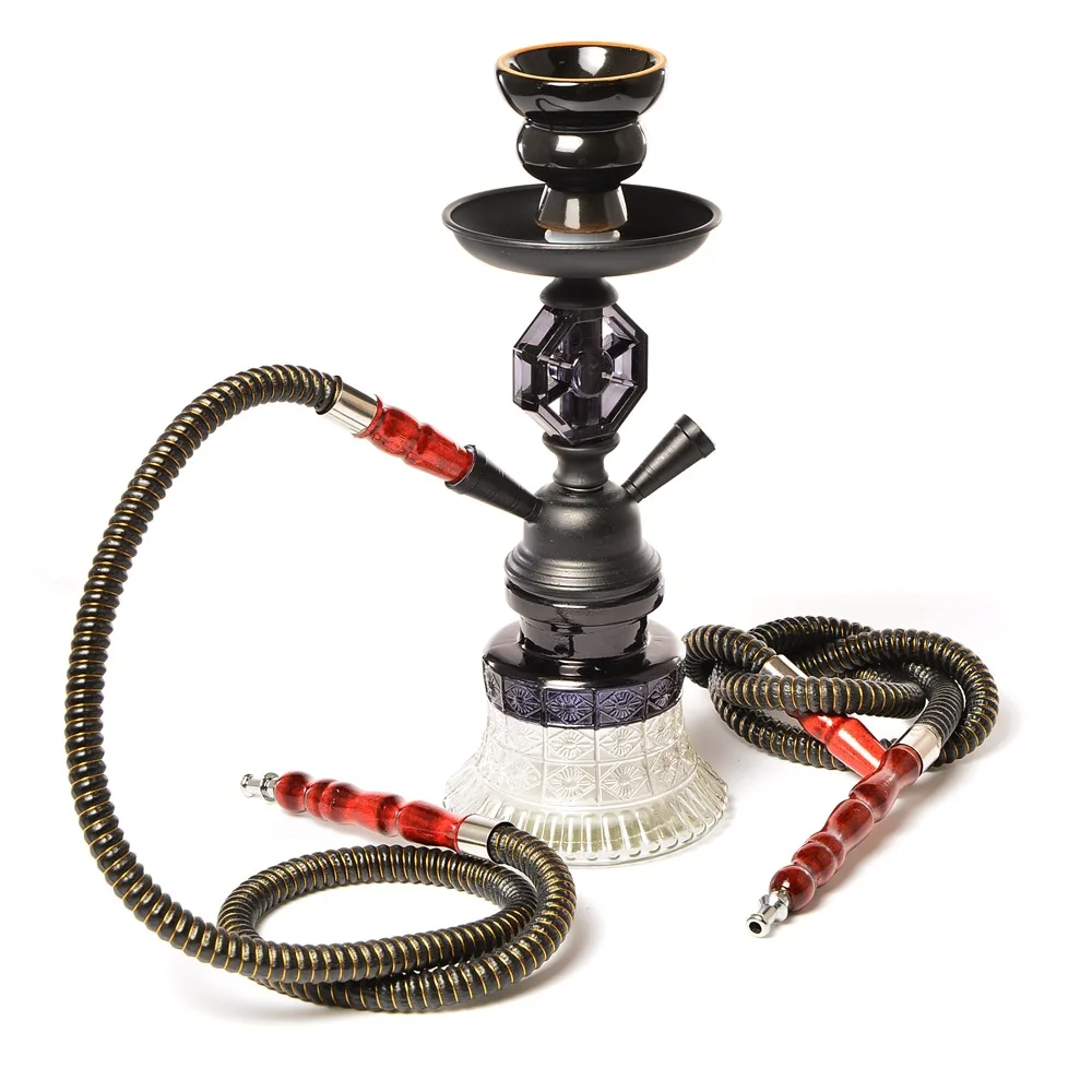wholesale Color Double Tube Cheap Mini Hookah Small Shisha Box Hookah Set Glass Disposable Pumpkin Hookah