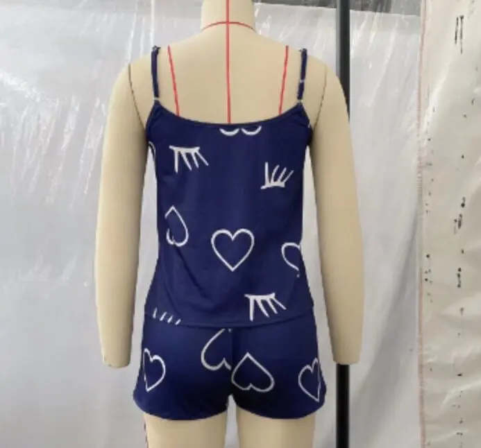 Hot Selling Summer Sexy Sleeveless Pajamas Thin Section Ladies Sling + Short 2 Piece Night Wear for Women Silk Satin Sleepwear