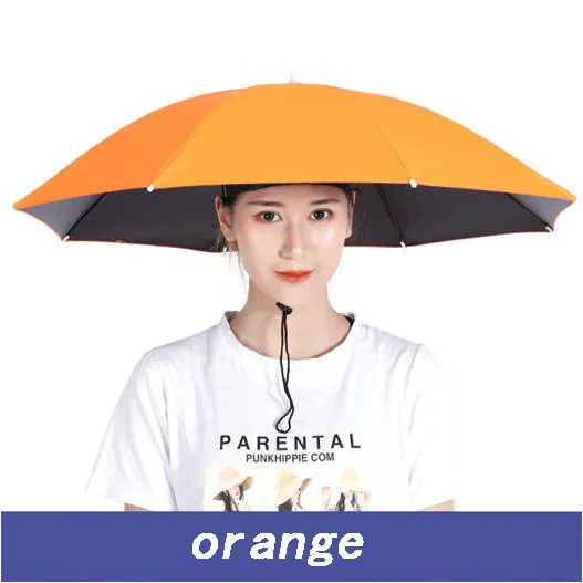 Low MOQ Small Size Head-Mounted Vinyl  Hat Umbrella For Outdoor Adults And Children With Logo Wholesale