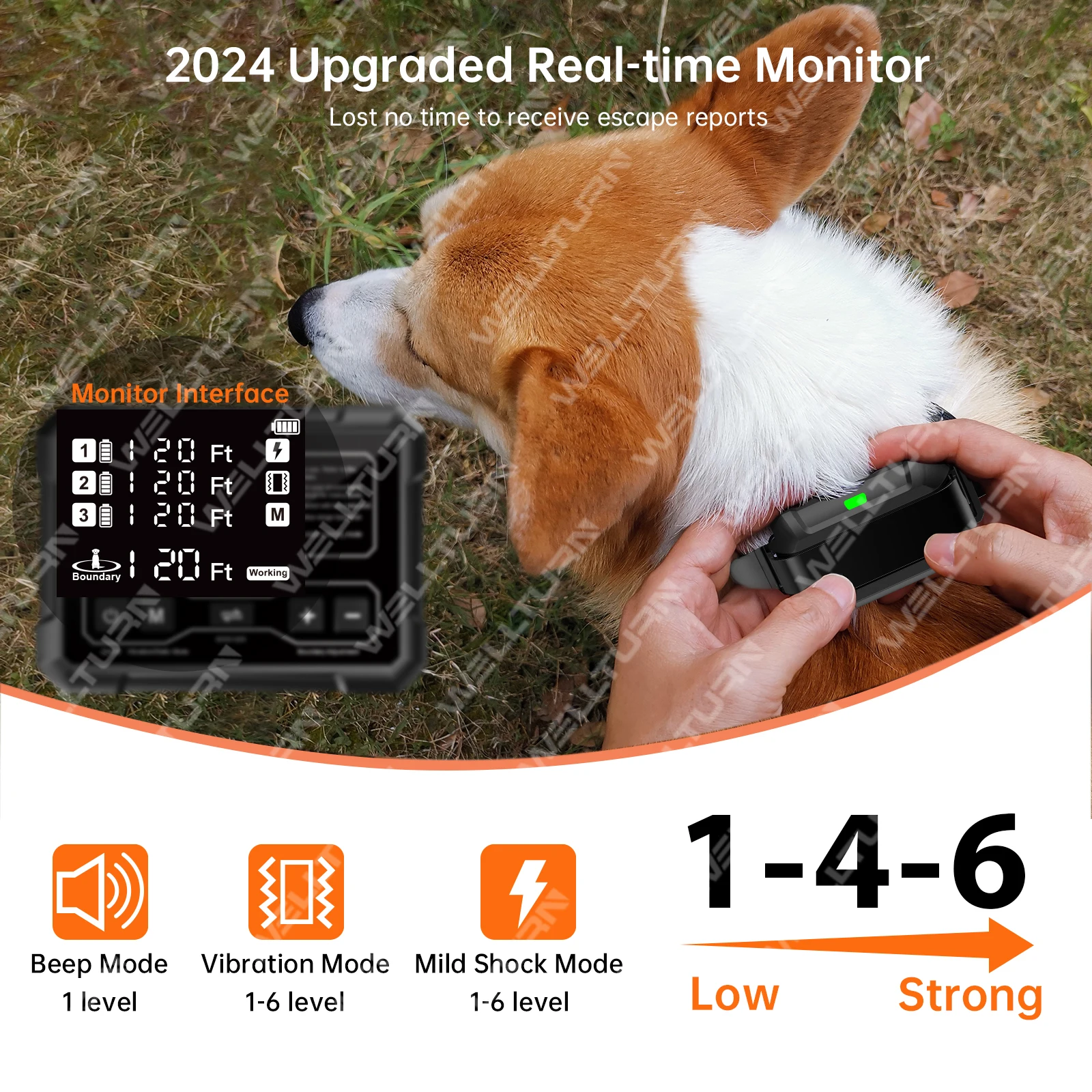 Wireless Fence Training Collar Wireless Dog Fence Portable Pets Safe Containment System for Outdoor,Yard,Indoor,Camping
