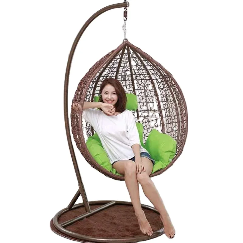 Modern Rattan Hanging Egg Chair With Stand Patio Swings Rocking Basket Hammock Chair Balcony Courtyard Garden