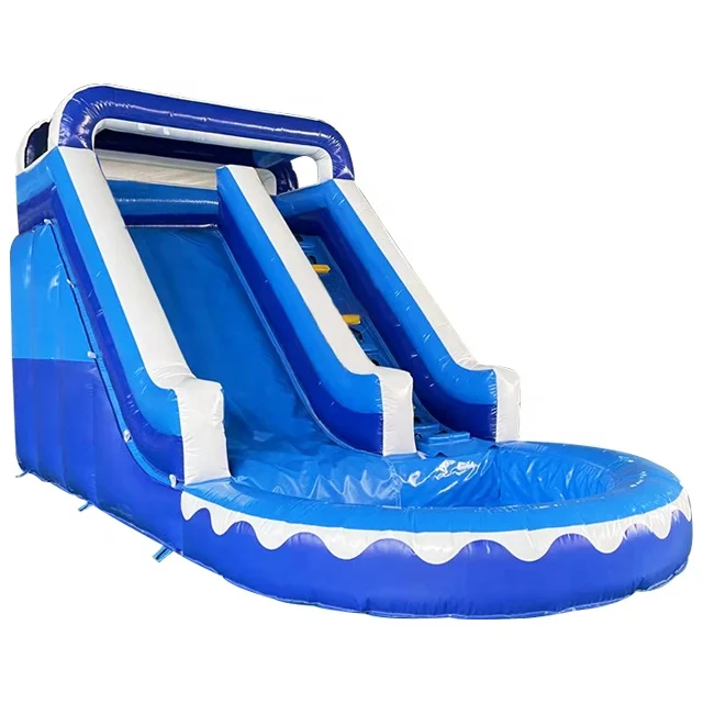 Popular Pvc Tarpaulin Red And Yellow Ball Theme Inflatable Water Slide With Rock Climbing Wall For Kids And Adults