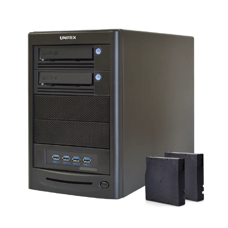 Networking backup archive tape system external data storage devices