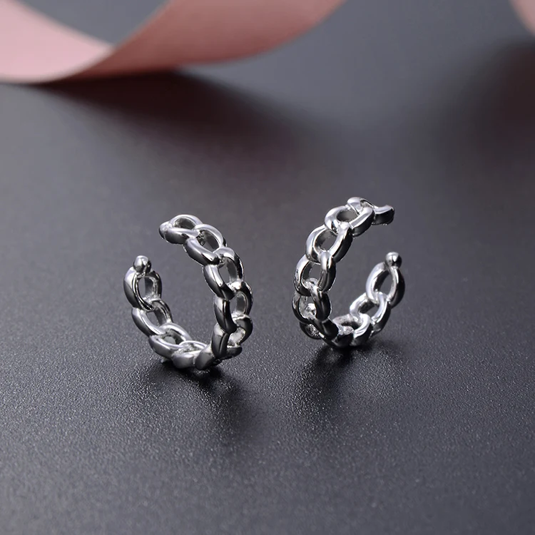 5925 Italy Silver Jewelry Earring Clip On Pierced Ear Cuff Earrings 14K Gold Filled