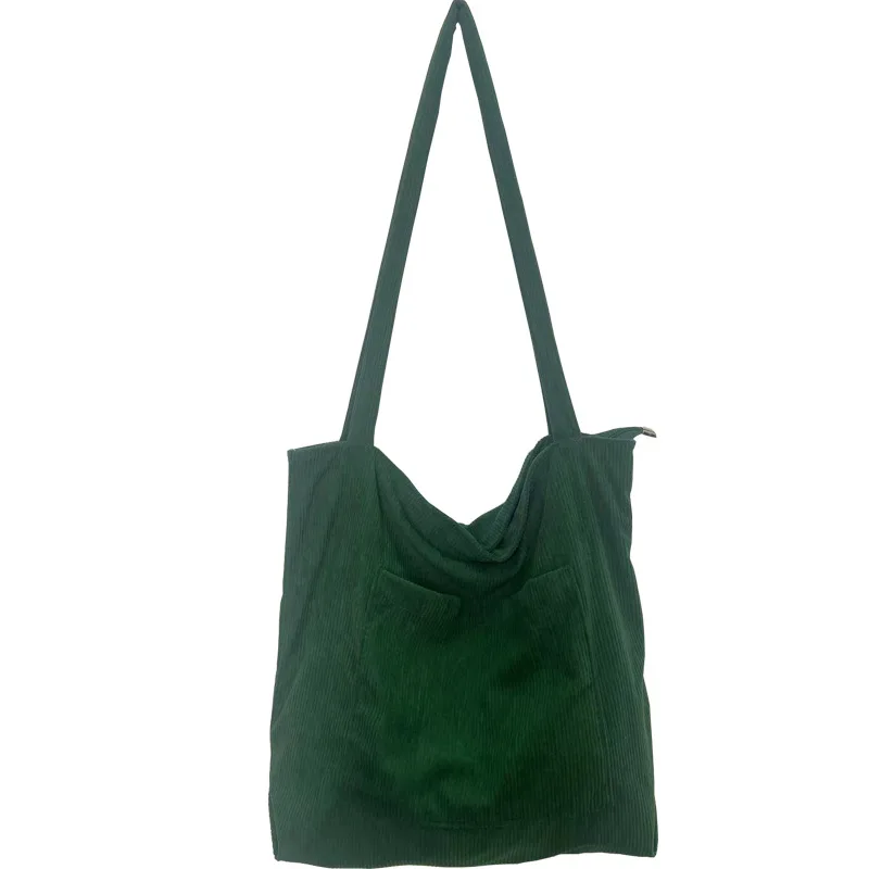 Customized Tote Bag Korean Leisure  Style Large Capacity Corduroy Canvas Shoulder Bag