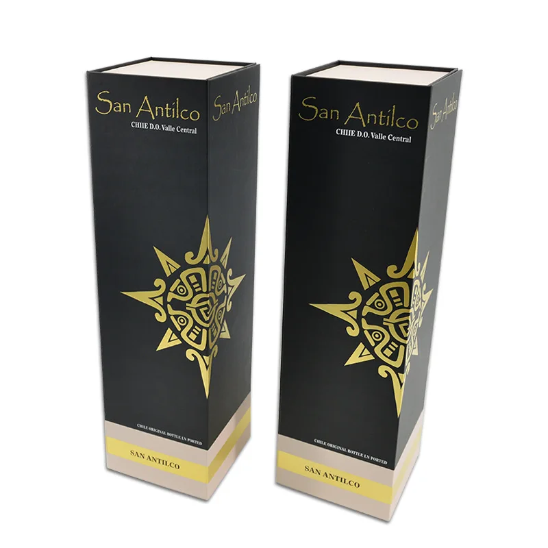 Reusable Flat Delivery Custom Collapsible Gift Box For Gin Drink And Wine Glass Boxes Foldable Magnetic Wine Gift Box